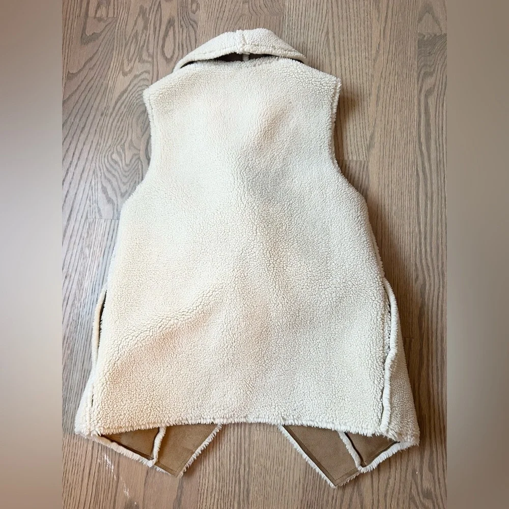 Velvet by Graham & Spencer Faux Suede Shearling Draped Lined Reversible Vest